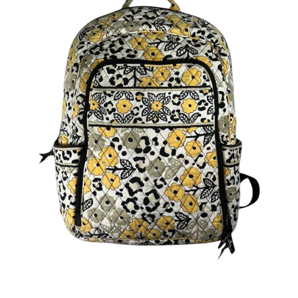 Vera Bradley Yellow Floral Quilted Backpack Pack